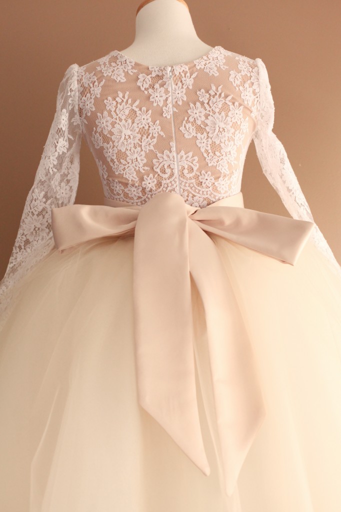 chantilly lace flower girl dress